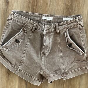 Cleo & Wolf Brown Denim Shorts